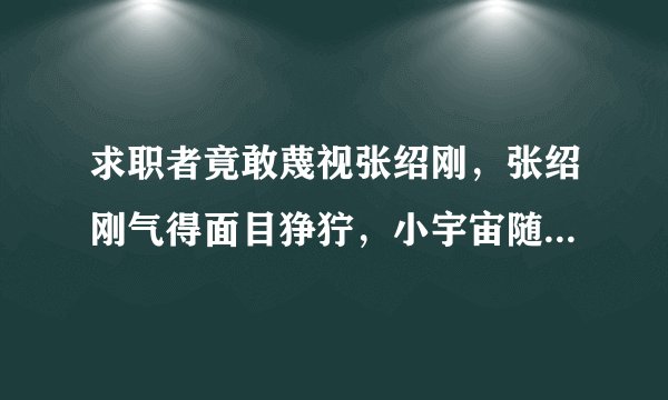 求职者竟敢蔑视张绍刚，张绍刚气得面目狰狞，小宇宙随时爆发是哪一期