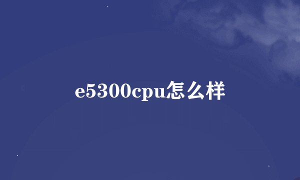 e5300cpu怎么样