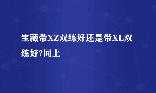 宝藏带XZ双练好还是带XL双练好?同上