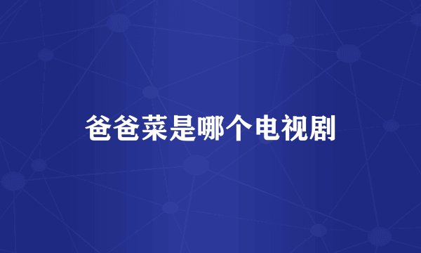 爸爸菜是哪个电视剧