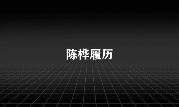 陈桦履历