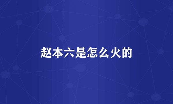 赵本六是怎么火的
