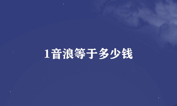1音浪等于多少钱
