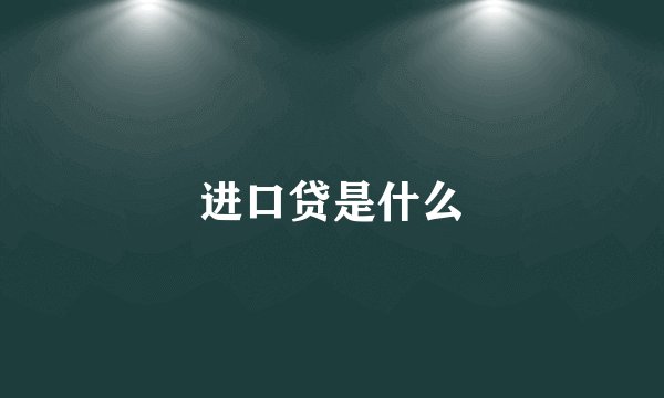 进口贷是什么