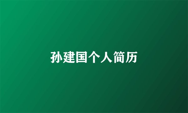孙建国个人简历