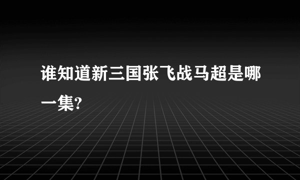 谁知道新三国张飞战马超是哪一集?
