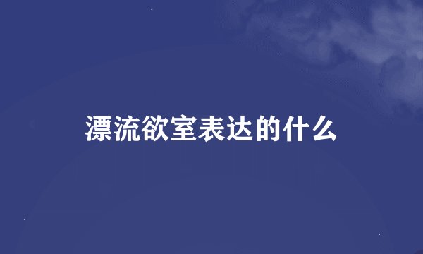 漂流欲室表达的什么
