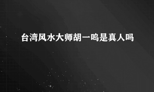 台湾风水大师胡一呜是真人吗