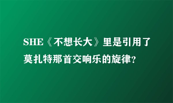 SHE《不想长大》里是引用了莫扎特那首交响乐的旋律？