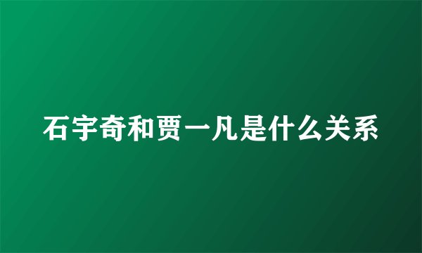 石宇奇和贾一凡是什么关系