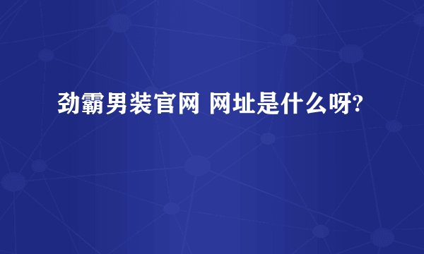 劲霸男装官网 网址是什么呀?