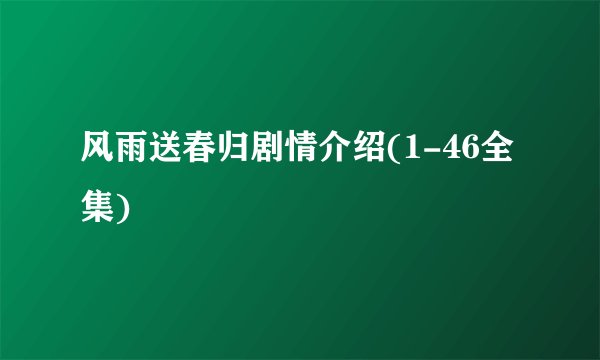 风雨送春归剧情介绍(1-46全集)