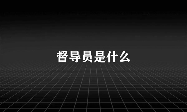 督导员是什么