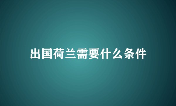 出国荷兰需要什么条件