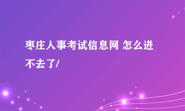 枣庄人事考试信息网 怎么进不去了/