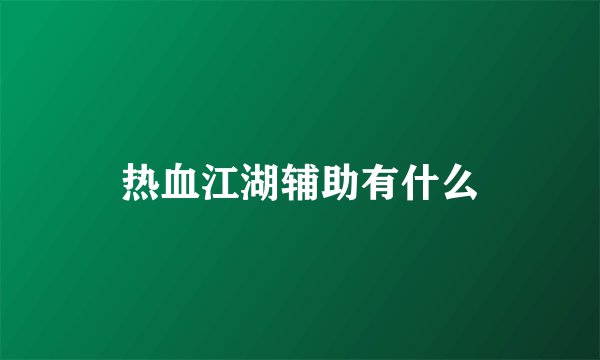 热血江湖辅助有什么