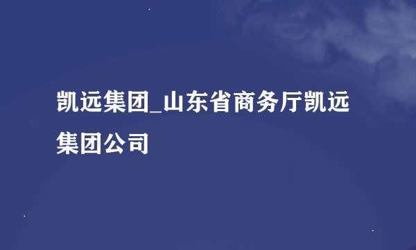凯远集团_山东省商务厅凯远集团公司