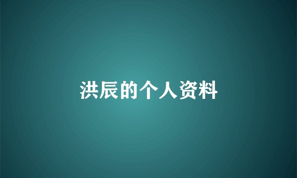 洪辰的个人资料