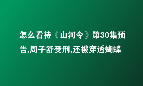 怎么看待《山河令》第30集预告,周子舒受刑,还被穿透蝴蝶