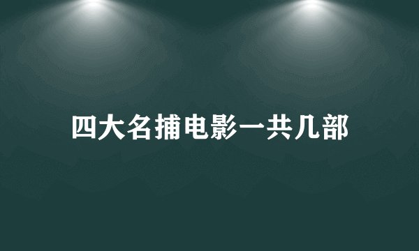 四大名捕电影一共几部