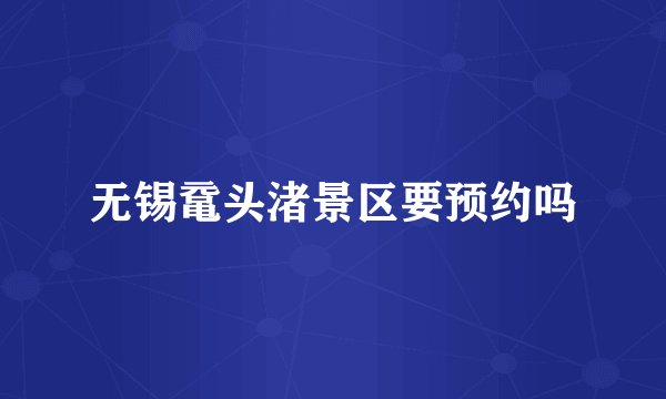 无锡鼋头渚景区要预约吗
