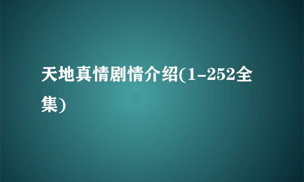 天地真情剧情介绍(1-252全集)