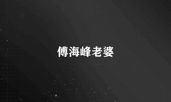 傅海峰老婆