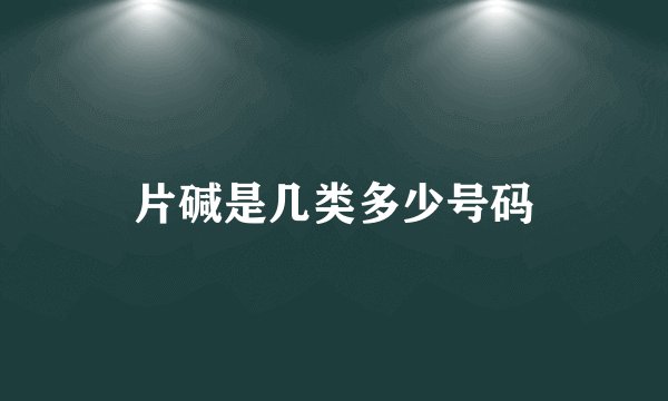 片碱是几类多少号码