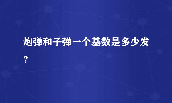 炮弹和子弹一个基数是多少发？