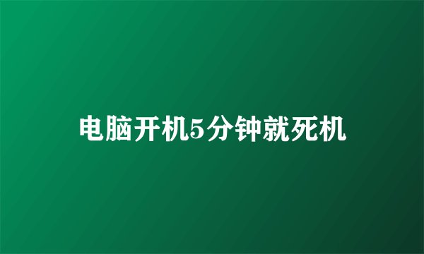 电脑开机5分钟就死机