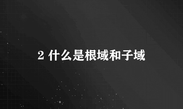 2 什么是根域和子域