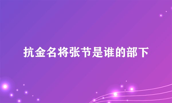 抗金名将张节是谁的部下
