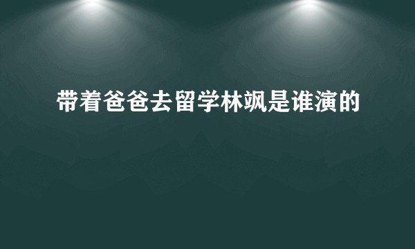 带着爸爸去留学林飒是谁演的