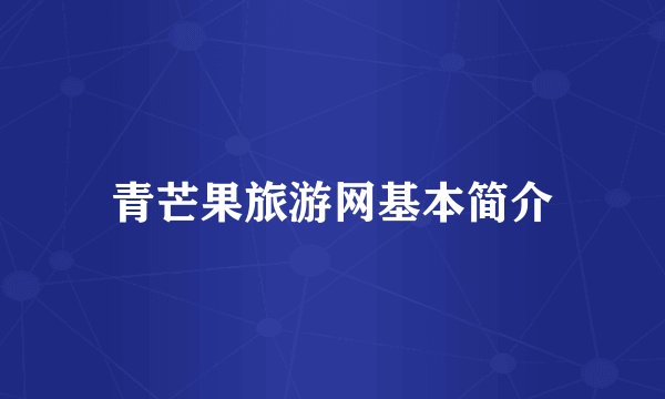 青芒果旅游网基本简介