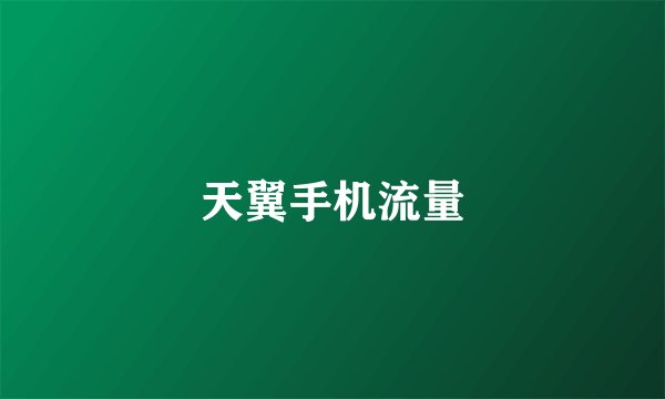 天翼手机流量
