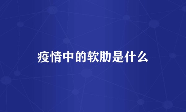 疫情中的软肋是什么
