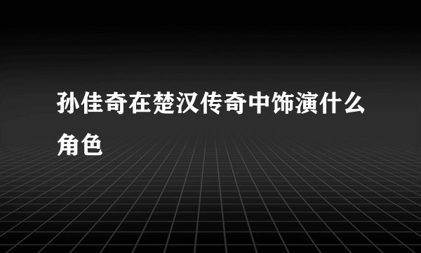 孙佳奇在楚汉传奇中饰演什么角色