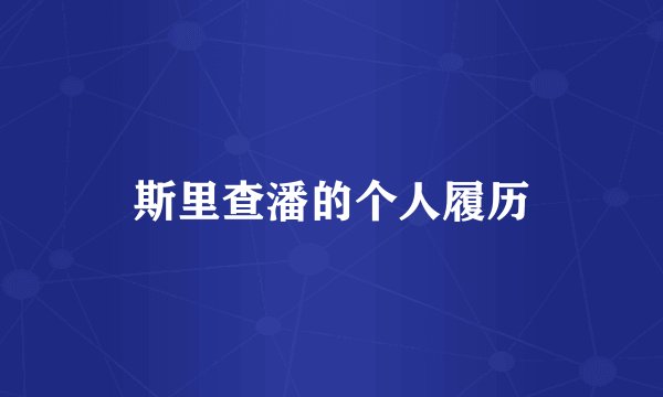 斯里查潘的个人履历