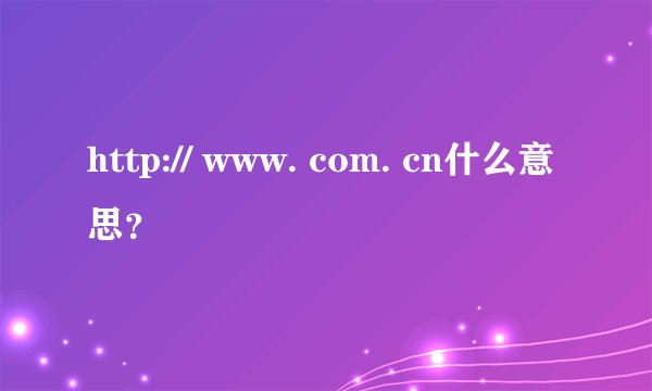 http:// www. com. cn什么意思?