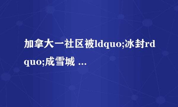 加拿大一社区被ldquo;冰封rdquo;成雪城 现实版的冰雪奇缘