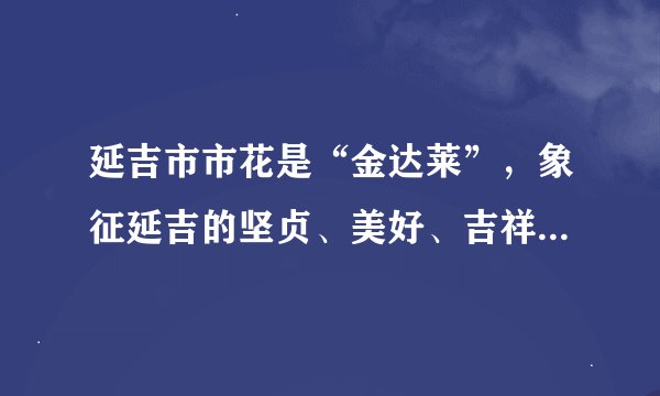 延吉市市花是“金达莱”，象征延吉的坚贞、美好、吉祥和繁荣，象征（）和（）。