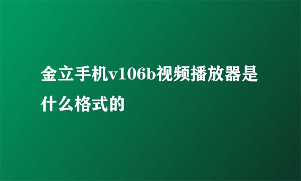 金立手机v106b视频播放器是什么格式的