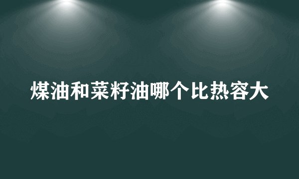 煤油和菜籽油哪个比热容大