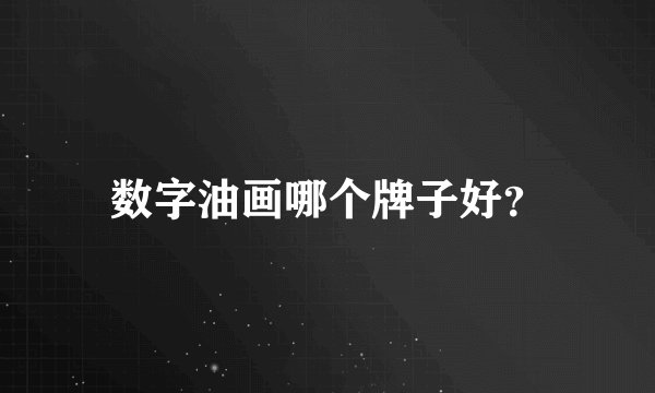 数字油画哪个牌子好？