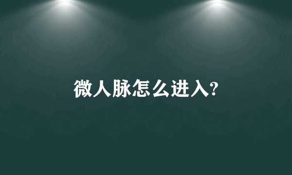 微人脉怎么进入?
