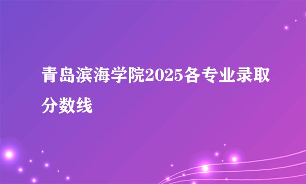 青岛滨海学院2025各专业录取分数线