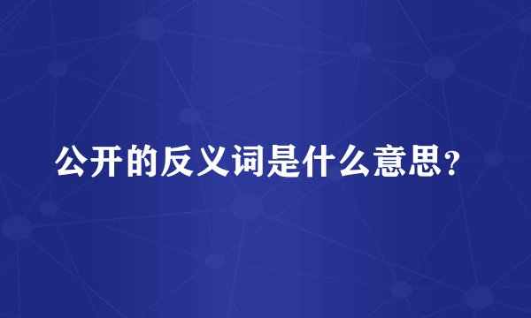 公开的反义词是什么意思？