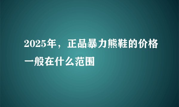 2025年,正品暴力熊鞋的价格一般在什么范围