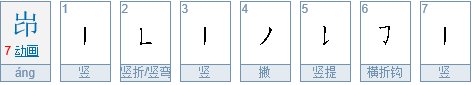 “岇”有什么组词