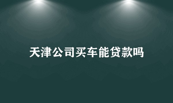 天津公司买车能贷款吗